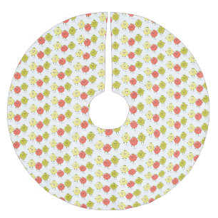 Jupon De Sapin En Polyester Brossé Caricature de tomates cerises mûres