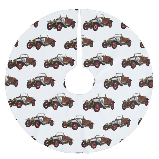 Jupon De Sapin En Polyester Brossé Caricature de voiture classique 1920 (Devant)