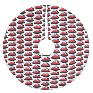 Jupon De Sapin En Polyester Brossé Caricature d'hovercraft rouge joyeux