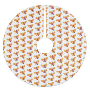 Jupon De Sapin En Polyester Brossé Caricature joli papillon orange