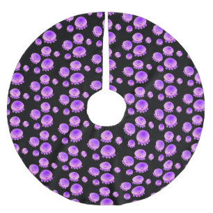 Jupon De Sapin En Polyester Brossé Caricature kawaii de méduse violette rose mou