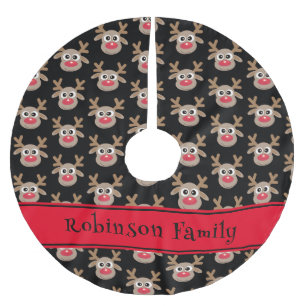 Jupon De Sapin En Polyester Brossé Caricature Motif rouge rouge noir