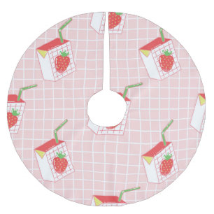 Jupon De Sapin En Polyester Brossé Caricatures de Lait de fraise : Motif