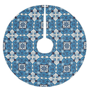 Jupon De Sapin En Polyester Brossé Carrelage méditerranéen, Portugais, Azulejo, Majol