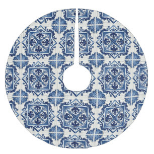 Jupon De Sapin En Polyester Brossé Carrelage méditerranéen, Portugais, Azulejo, Majol