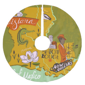 Jupon De Sapin En Polyester Brossé Carte illustrée de la Louisiane : faits saillants 