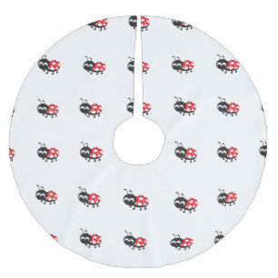 Jupon De Sapin En Polyester Brossé Carton mignon Ladybug