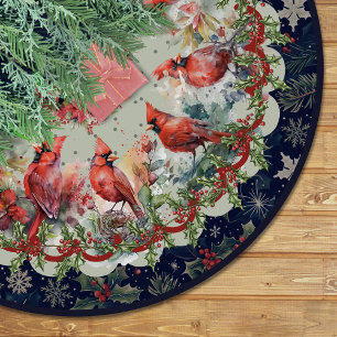 Jupon De Sapin En Polyester Brossé Cartonniers festifs rouges marine floraux Noël per