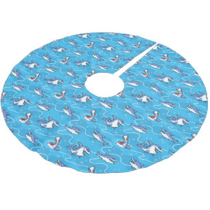 Jupon De Sapin En Polyester Brossé Cartoon Great White Sharks