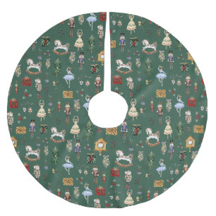 Jupon De Sapin En Polyester Brossé Casse-noisette or vert Sucre prune fée Noël