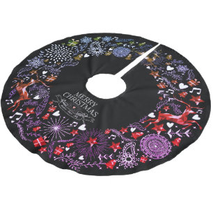 Jupon De Sapin En Polyester Brossé Cercle de tableau de bord de Noël