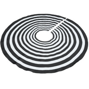 Jupon De Sapin En Polyester Brossé Cercle d'illusion optique éffrayant noir blanc