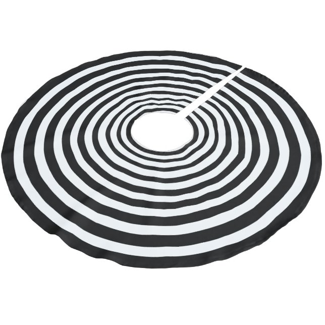 Jupon De Sapin En Polyester Brossé Cercle d'illusion optique éffrayant noir blanc (Angle)