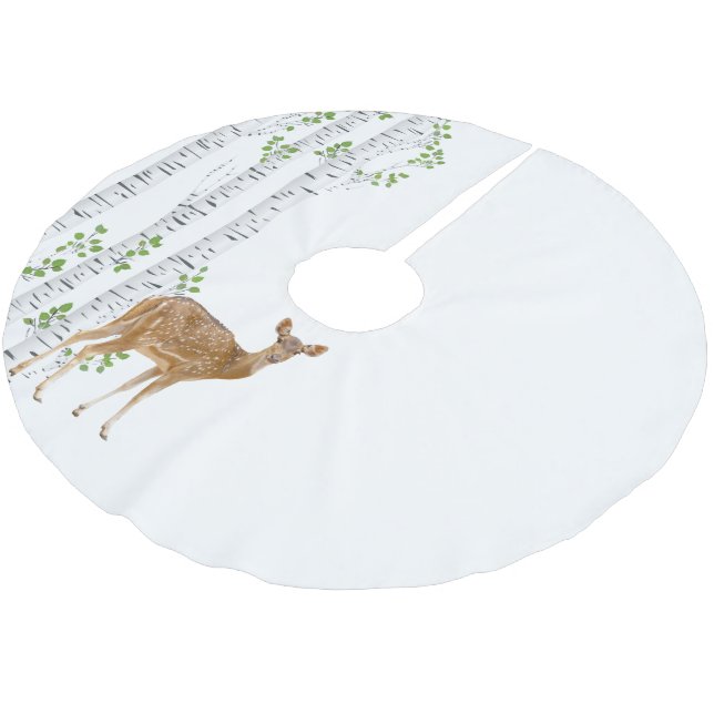 Jupon De Sapin En Polyester Brossé Cerf-cerf-en-boisé personnalisé (Angle)