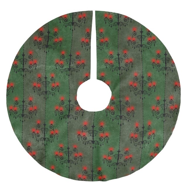 Jupon De Sapin En Polyester Brossé Chandelier gothique Motif (Devant)