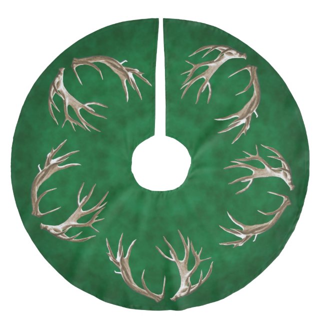 Jupon De Sapin En Polyester Brossé Chasseur Green Deer Antlers (Devant)