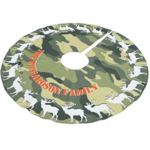Jupon De Sapin En Polyester Brossé Chasseurs Elk et Camo VOTRE NOM Arbre Jupe