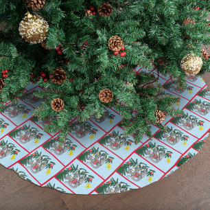 Jupon De Sapin En Polyester Brossé Chat d'arbre de Noël à pendre drôle