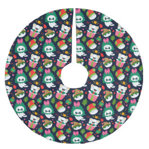 Jupon De Sapin En Polyester Brossé Chats de Noël mignons