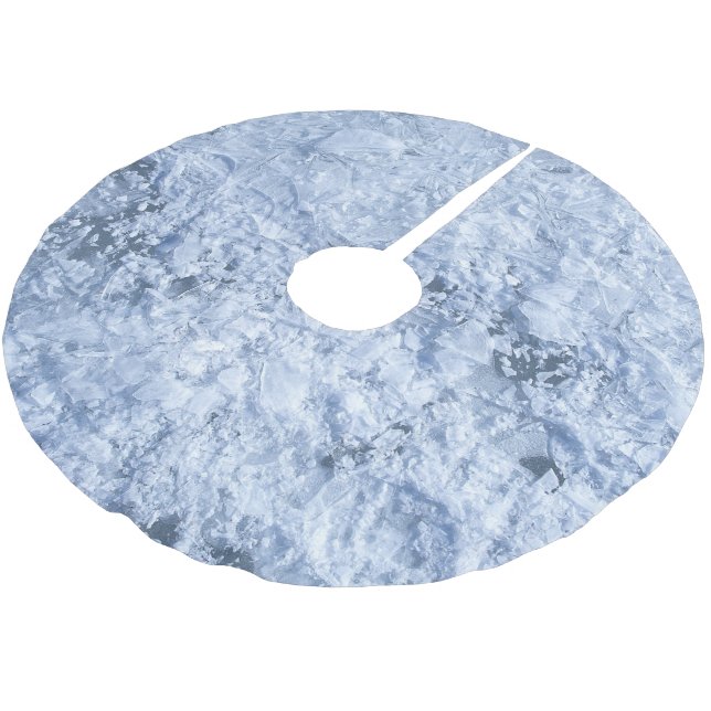 Jupon De Sapin En Polyester Brossé Chemise de l'arbre à glace bleu (Angle)
