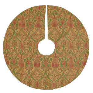 Jupon De Sapin En Polyester Brossé Chemise William Morris Classic green Gold Red Tree