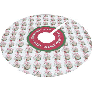 Jupon De Sapin En Polyester Brossé CHÈQUE Voeux de Noël Bébé Chèvre Baisers Angora