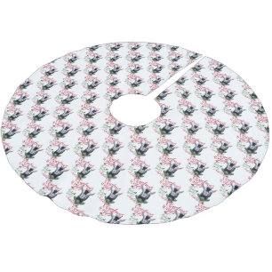 Jupon De Sapin En Polyester Brossé CHÈQUE   voeux de Noël Bébé Chèvre Baisers Nigéria