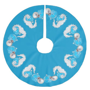 Jupon De Sapin En Polyester Brossé Cheval bleu marine