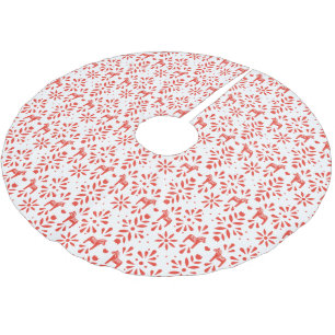 Jupon De Sapin En Polyester Brossé Cheval de Dala rouge et blanc Motif scandinave