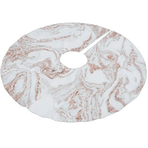 Jupon De Sapin En Polyester Brossé Chic Faux Marbre Rose Or