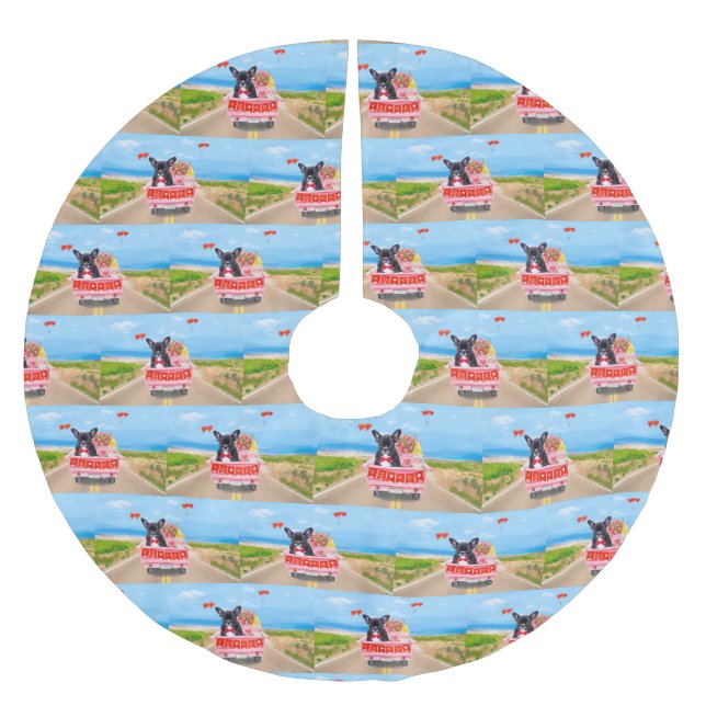 Jupon De Sapin En Polyester Brossé Chien de la Saint-Valentin (Devant)