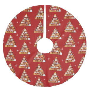 Jupon De Sapin En Polyester Brossé chiots mignons amoureux des chiens de Noël