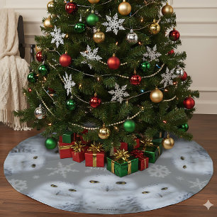Jupon De Sapin En Polyester Brossé Chouette drôle Je veux pour Noël Chouette neige Fa
