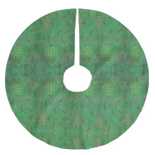 Jupon De Sapin En Polyester Brossé Christmas Holly Motif