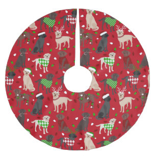Jupon De Sapin En Polyester Brossé Christmas Labrador Retriever