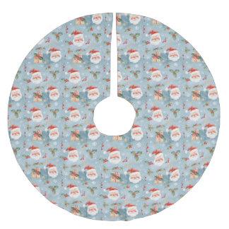 Jupon De Sapin En Polyester Brossé Christmas Pattern Tree Skirt