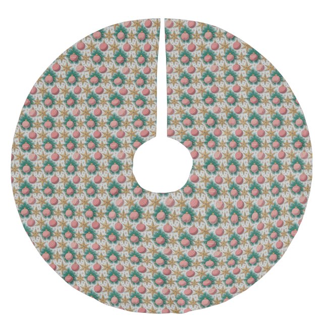 Jupon De Sapin En Polyester Brossé Christmas Pattern Tree Skirt (Devant)