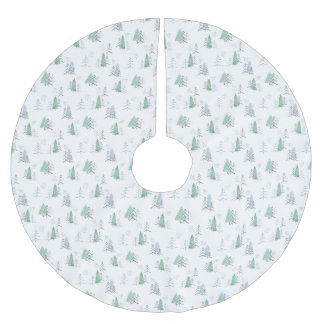 Jupon De Sapin En Polyester Brossé Christmas Tree Skirt - Cute Winter Tree Pattern.