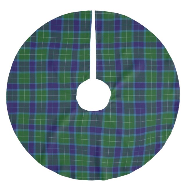 Jupon De Sapin En Polyester Brossé Clan Wallace Tartan Plaid Tree Jupe (Devant)