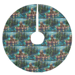 Jupon De Sapin En Polyester Brossé Cockapoo Christmas Festive Voyage