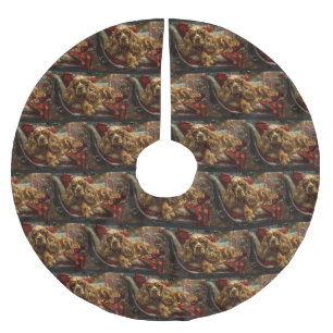 Jupon De Sapin En Polyester Brossé Cocker Spaniel Chien Festif de Noël