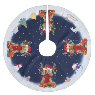 Jupon De Sapin En Polyester Brossé Cocker Spaniel Chien Laissez neiger