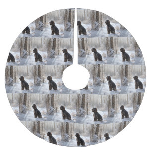 Jupon De Sapin En Polyester Brossé Cocker Spaniel Laisser Neige Noël