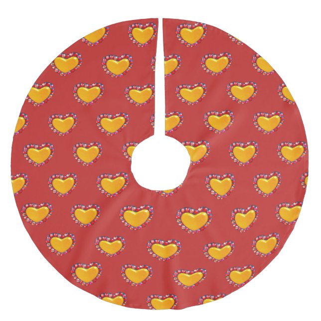 Jupon De Sapin En Polyester Brossé Coeurs d'or Thunder_Cove (Devant)