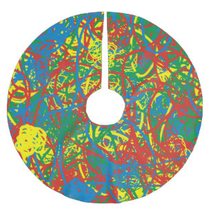 Jupon De Sapin En Polyester Brossé Coloré chaud gâchis Noël couleur splash arc-en-cie