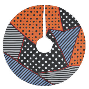 Jupon De Sapin En Polyester Brossé Composition géométrique Abstraite : Bleu orange