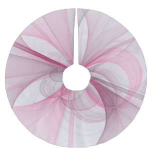 Jupon De Sapin En Polyester Brossé Conception Abstraite de fractal rose pâle moderne