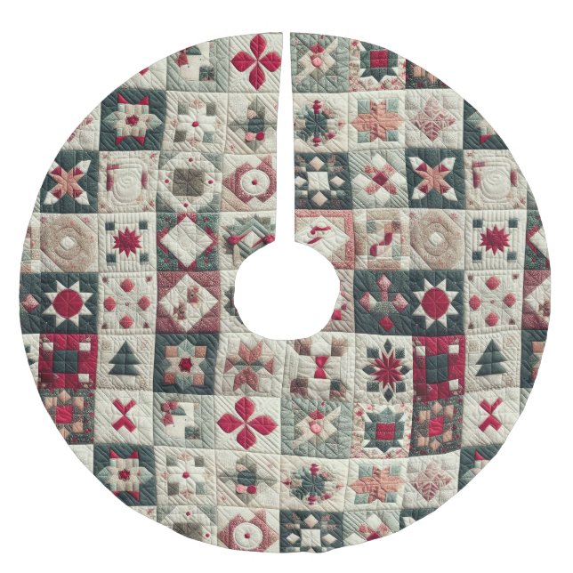 Jupon De Sapin En Polyester Brossé Conception de Noël à plateau (Devant)
