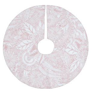 Jupon De Sapin En Polyester Brossé Conception élégante de mandala floral en or imitat