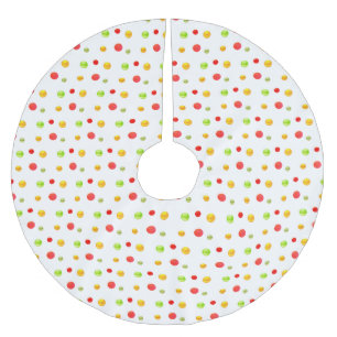 Jupon De Sapin En Polyester Brossé confettis multicolores sur blanc